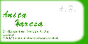 anita harcsa business card